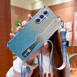 For Various Phone Crossbody Wrist Strap Stand Case Glitter Cover Holder Girl Hot - Picture 1 of 13