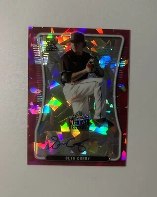 2020 Leaf Metal Draft Baseball Seth Corry Pink Ice Rookie Auto /7 Giants #BA-SC1 - Image 1 of 2