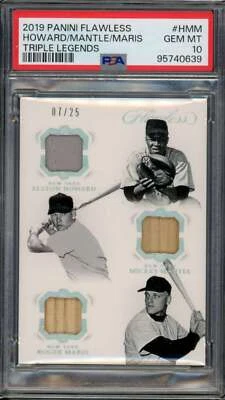 Howard/Mickey Mantle/Roger Maris 2019 Flawless Triple Legends (25/7) #HMM PSA 10 Foto 1 de 2
