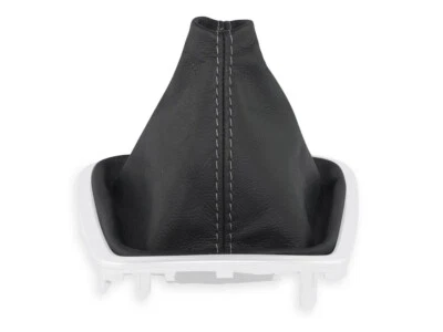 PARA RENAULT LAGUNA 3 III 2007-2015 CUERO FUNDA PALANCA DE CAMBIO COSTURAS GRIS - Imagen 1 de 4