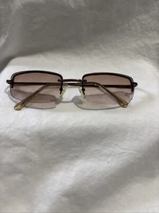 Italy Design Sonnenbrille braune Gläser gold rechteckig 2410A - Bild 1 von 4
