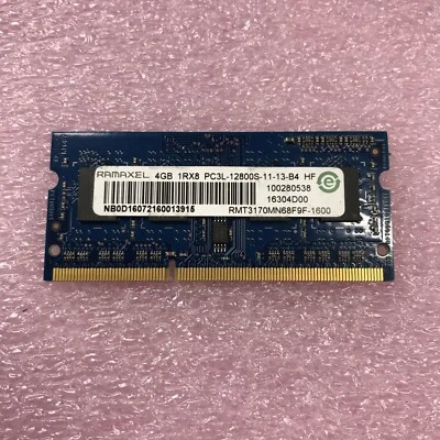Ramaxel 4GB 1Rx8 PC3L-12800S-11-13-B4 Laptop Memory NB0D16072160013915 - Image 1 of 2