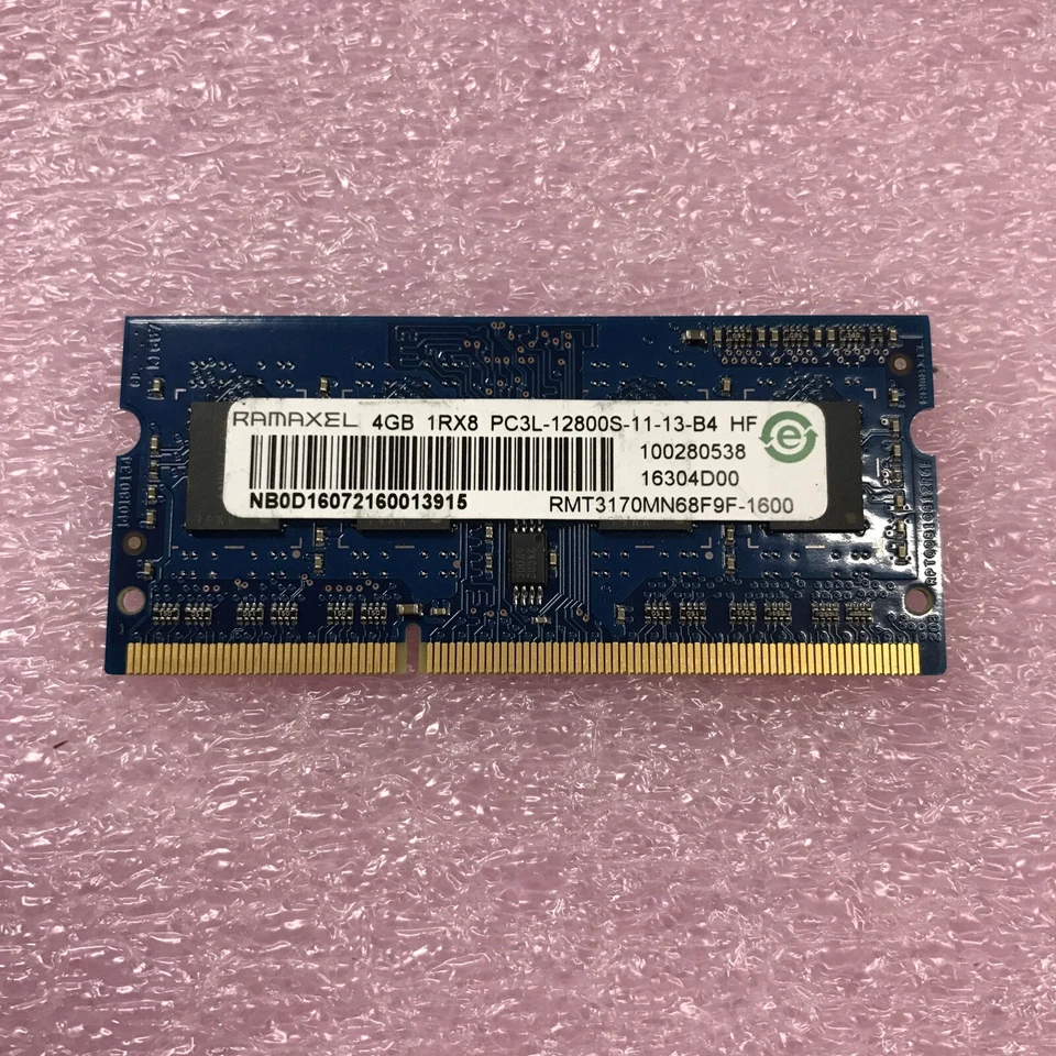 Ramaxel 4GB 1Rx8 PC3L-12800S-11-13-B4 Laptop Memory NB0D16072160013915 - Image 1 of 2