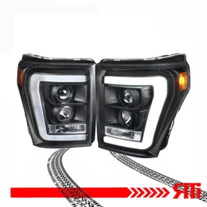 Clear Lens Black Projector Headlights White DRL 11-16 Ford F250 F350 Super Duty - Picture 1 of 4
