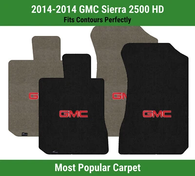 Lloyd Ultimat Front Row Carpet Mats for 2014 GMC Sierra 2500 HD w/Red GMC 1 Logo - Image 1 of 4