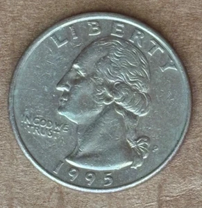 1995 P Washington Quarter Error AM Touching in "AMERICA" - Picture 1 of 4