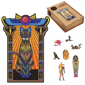 Bastet Unique Wooden Puzzle Size XL 600 Pieces Egypt By Fantasy Puzzles FP024 - Picture 1 of 13