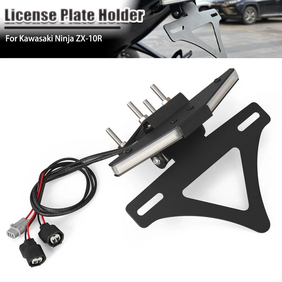 Soporte de matrícula cola ordenado para KAWASAKI Ninja ZX10R ZX10RR 2023-2025 Foto 1 de 4