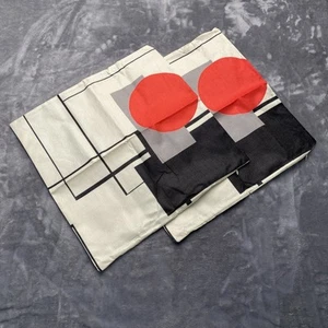 Cotton Woven Pillow Covers Set of 2 Modern Luxury Cushion Cases Red Black Gray - Picture 1 of 6