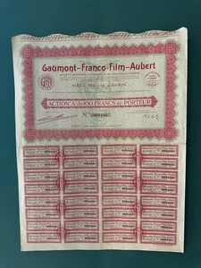 Gaumont-Franco-Film-Aubert S.A. Action ''A'' de 100F - Paris 1930 - Picture 1 of 1