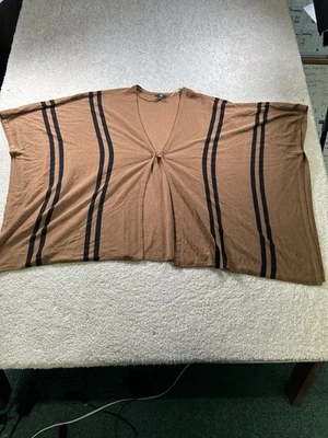 Suéter para mujer H&M talla única marrón negro a rayas cuello en V botón Foto 1 de 4