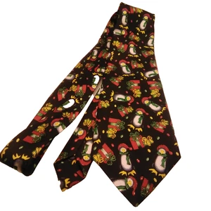 Christmas Gents Neck Tie by MONZA featuring festive Penguins - Picture 1 of 6
