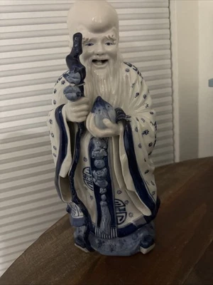 PORCELANA CHINA DE COLECCIÓN Azul y Blanco 13" Foto 1 de 4