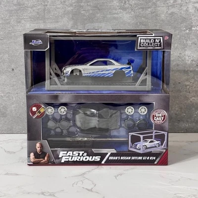 Brinquedos Jada Fast & Furious Build n Collect Brian's Nissan Skyline GT-R R34 - Imagem 1 de 3