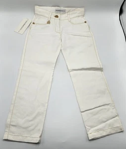 Roccobarocco Girl’s Cotton Blend Cream Jeans Sz 5A NWT - Picture 1 of 7