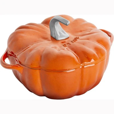 STAUB Cast Iron 3.5-qt Pumpkin Cocotte with Stainless Steel Knob