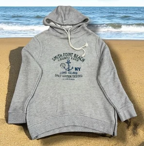 SMITH POINT BEACH LONG ISLAND FIRE ISLAND NY LOOSE XXL GRAY HOODIE SWEAT SHIRT - Picture 1 of 14