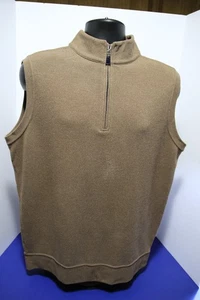Peter Millar 1/3 Zip Mens Vest. Size: LARGE Color: Brown Rayon Polyester Cotton - Picture 1 of 9