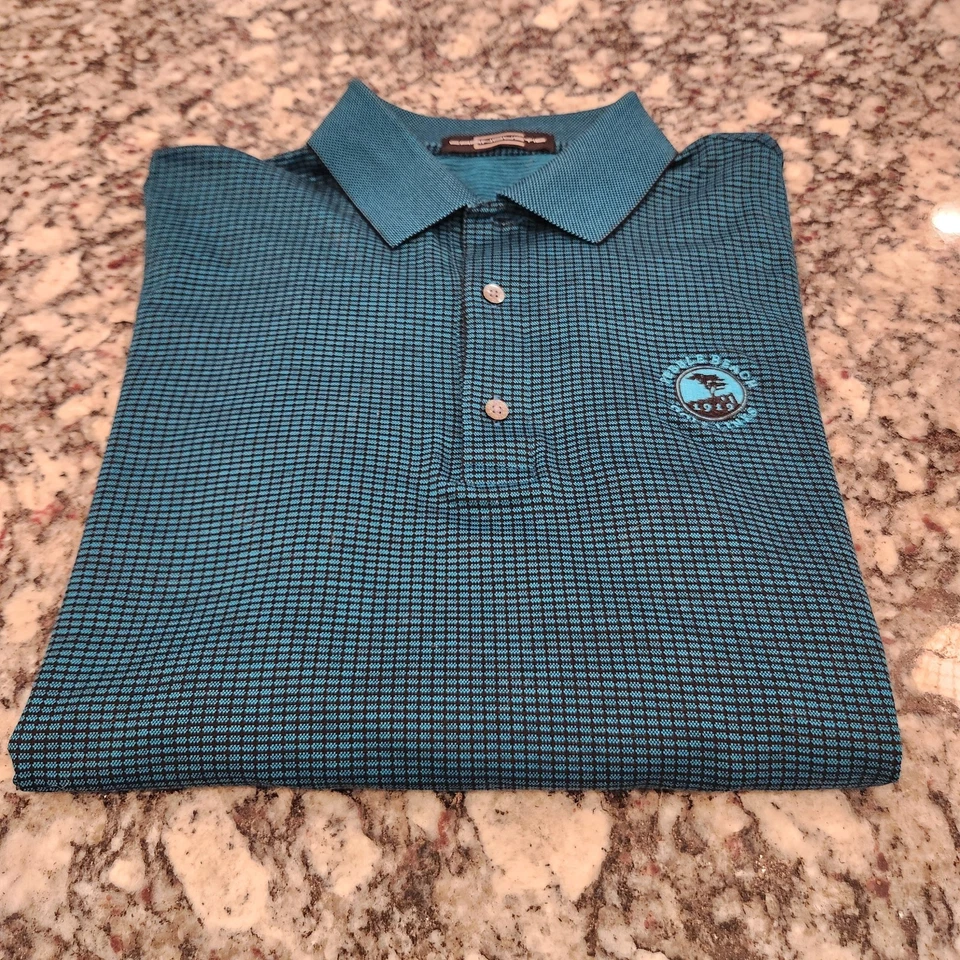 Camisa Carnoustie Golf Links Verde Cuadros Manga Larga Guijarro Playa Golf Links PGA Foto 1 de 4