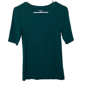 Camiseta blusa verde para mujer Amazon Essentials talla pequeña media manga cuello redondo - Imagen 1 de 6