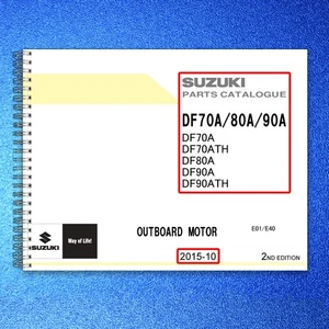 SUZUKI DF70A DF80A DF90A PARTS CATALOGUE - STEEL WIRE BOUND - PROTECTIVE COVERS - Picture 1 of 7