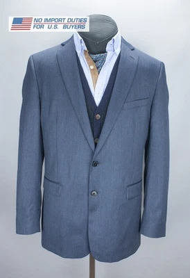 Charles Tyrwhitt Blazer 44R Slim Fit Super 100s Sport Coat Jacket Gray Blue Tint - Image 1 of 4