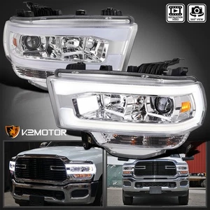 Fits 2019-2024 Dodge Ram 2500 3500 LED Tube Projector Headlights Lamp Left+Right - Picture 1 of 13