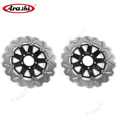 BLACK Front Brake Disc Rotor For Kawasaki Ninja ZX-6R 600 1995-2001 ZXR600 1990 - Image 1 of 4