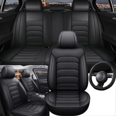 For Toyota Car Seat Covers 5-Seats Full Set Nappa Leather Front & Rear Protector - Image 1 of 4