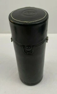 Estuche de lente de cuero negro liso/brillante vintage genuino para cámara Petri - Imagen 1 de 9