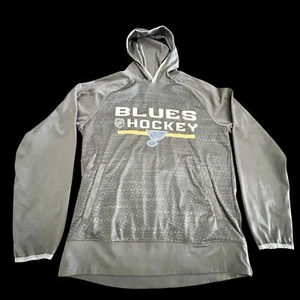 Hoodie St. Louis Blues Hockey Mens Sz Small Gray Reebok NHL A46 - Picture 1 of 12