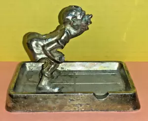 VTG Metal Silver-Plated Golfer w/ Golf Club Ashtray - AS IS - Picture 1 of 11