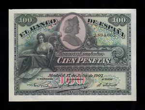 F.C. 100 PESETAS 1907 , S/C- . - Picture 1 of 2