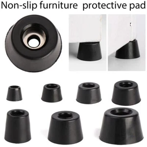 10 pcs Furniture Slip Feet Black Speaker Bed Table Box Tapered Rubber Protection - Picture 1 of 36