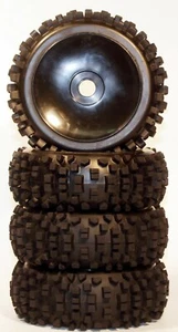 NIB Big Block Black dish Pre-Mounted 1/8 Buggy Tires Glued 17mm hex - Picture 1 of 1