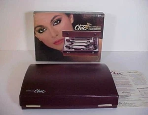 Norelco Chic Deluxe 4 Attachment Hair Curling Wands / Brush Travel Case Box 1982 - Picture 1 of 9