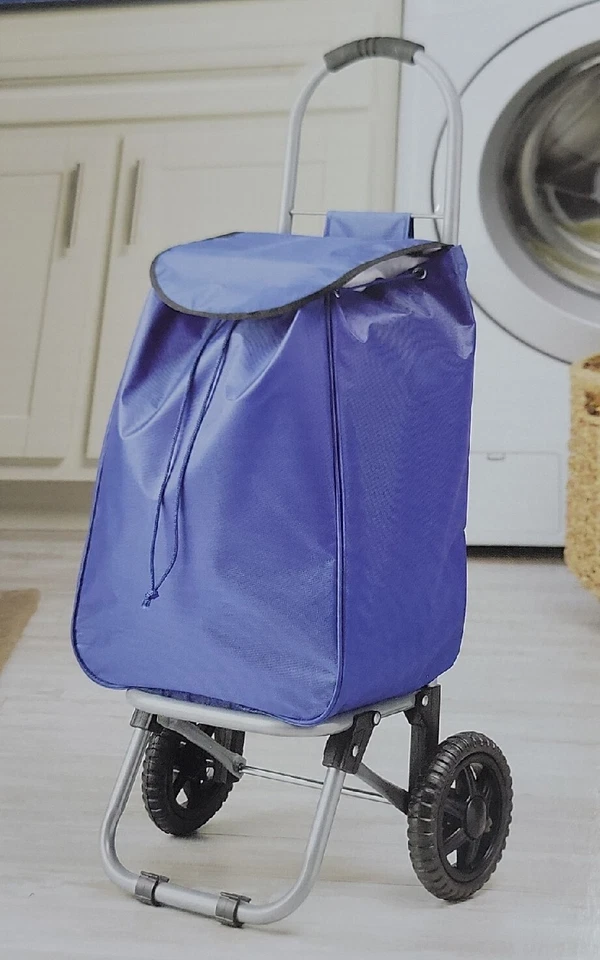 Carro bolsa rodante Whitmor ligero AZUL bueno para dormitorio comestibles pasear mascotas + Foto 1 de 4
