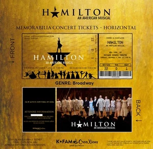 HAMILTON: AN AMERICAN MUSICAL - Custom Broadway Concert Tickets - Picture 1 of 5