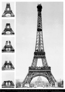 EIFFEL TOWER POSTER -TOUR CONSTRUCTION PROGRESS 24X36 - Picture 1 of 1