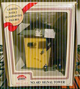 Model Power HO Scale Train Lighted Signal Tower, with 2 Figures #683 - New - Picture 1 of 3