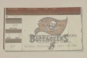 12/9/01 Tampa Bay Buccaneers Detroit Lions Football Ticket Mike Alstott TD #48 - Picture 1 of 2