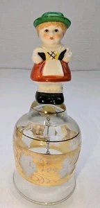 Goebel Hummel West Germany Bavarian Girl On Crystal Bell Original Stickers Vtg - Imagen 1 de 24