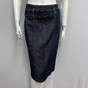 7 For All Mankind Denim Jean Skirt With Belt Blue Size 30 - Picture 1 of 7