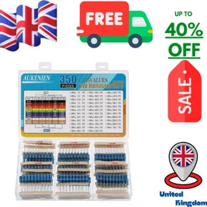 350 Pcs 1W Resistor 1% Metal Film Fixed Electrical Resistors Assortment Kit - Picture 1 of 12