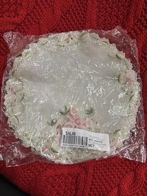 Xia Home Fashions Fairy Garden Embroidered Cutwork Round Doily - Set of 4 🔵🔵 - Image 1 of 3