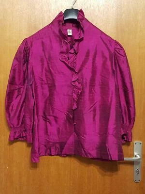 039R) Krüger Dirndl Berchtesgaden -- Trachten Bluse  Pink  Größe 44  100 % Seide - Bild 1 von 4