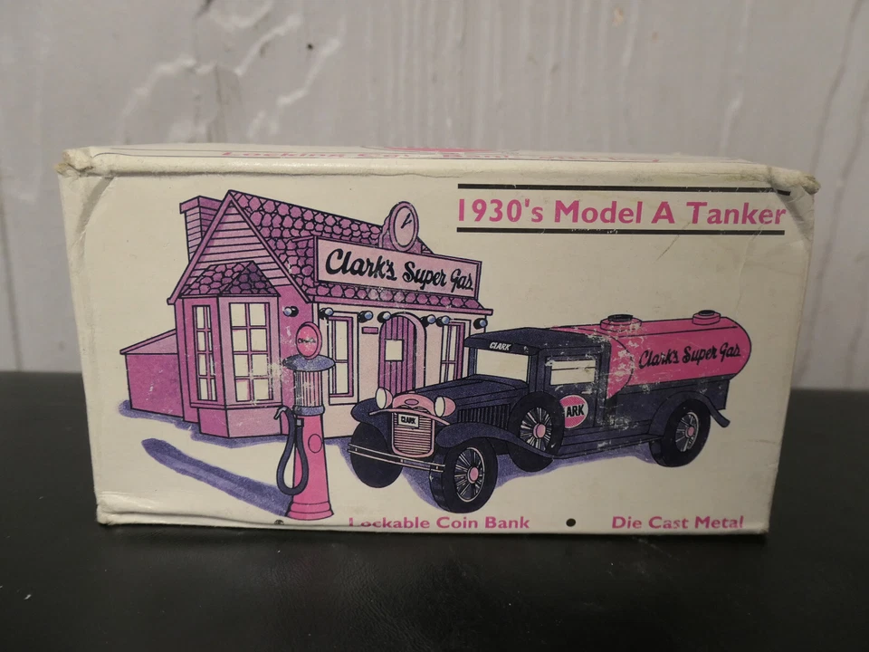 1930's Model a Tanker Clark's Super Gas Die Cast Metal Bank Ford MINT