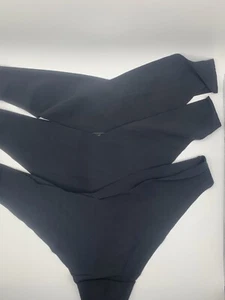 H&M x3 Pair Lycra Thong Black EUR Small BNWT Freepost - Picture 1 of 9