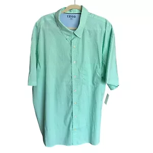 IZOD Men’s 3XL Ocean Wave Green Short Sleeve Shirt Natural Stretch NEW - Picture 1 of 6