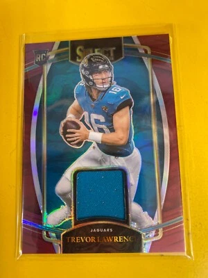 RS17592  2021 Select Rookie Swatches Prizm Red #1 Trevor Lawrence ROOKIE JERSEY - Image 1 of 2